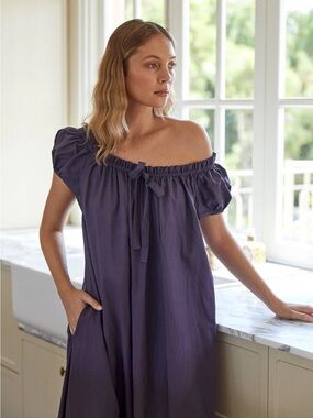 Piyama Lily Lounge Maxi Dress Nightgown in Midnight